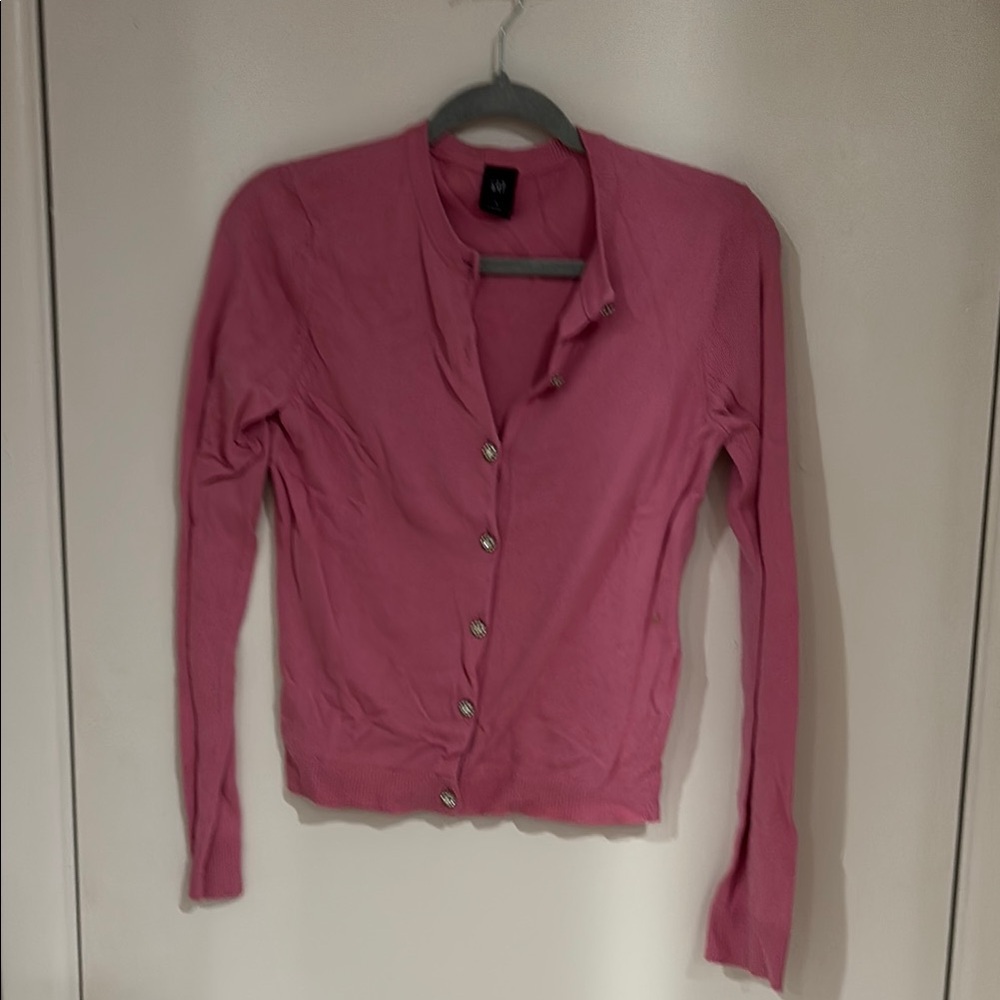 Pink Button-Up Cardigan